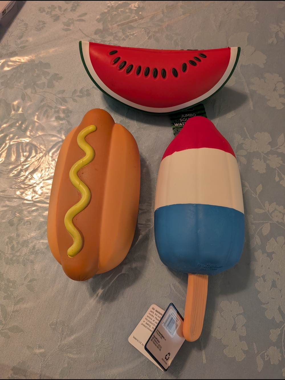 Novelty Summer Squishies Watermelon, Rocket And FREE Hotdog Squishies
